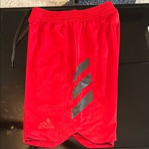 Adidas Men's Red and Black Athletic Shorts